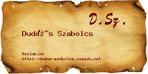 Dudás Szabolcs névjegykártya