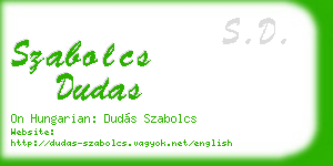 szabolcs dudas business card